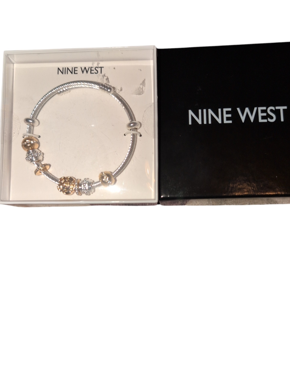 Nine West Two-Tone Silver and Gold Charm Bracelet